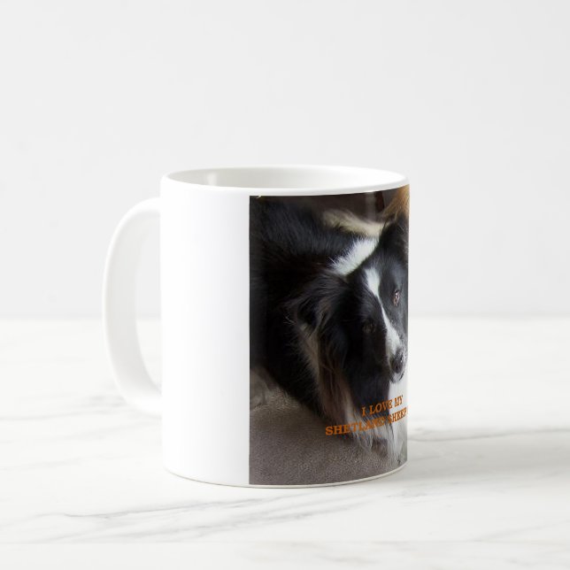 Caneca De Café xantã-bainha preto e branco com pic (Frente Esquerda)