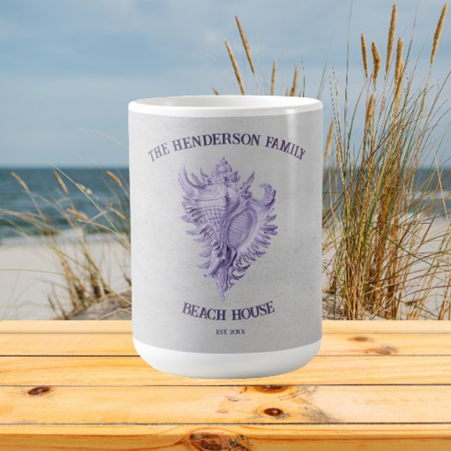 Caneca De Café Xarope de café de Concha Roxo (Purple Conch Shell Personalized Coffee Mug)