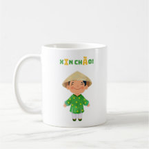 "Xin Chào!" Mug Vietnamita - Presente para a Cultu