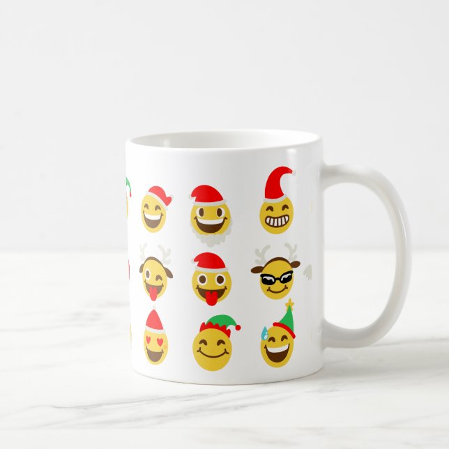 Caneca De Café xmas emoji faces felizes (Direita)