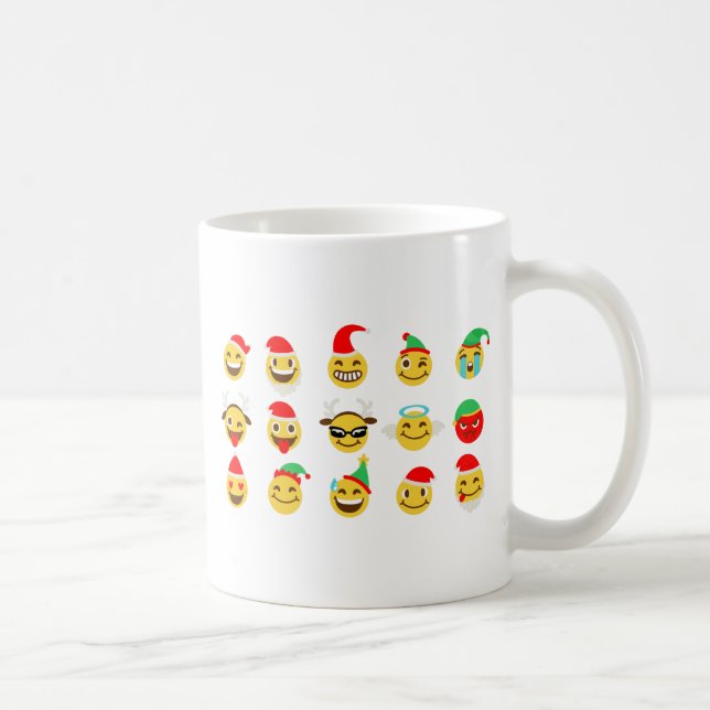 Caneca De Café xmas emoji faces felizes (Direita)