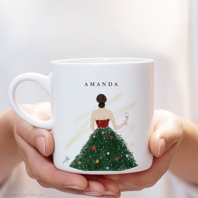 Caneca De Café xmas, garota de natal, presente de natal, dezembro (Criador carregado)