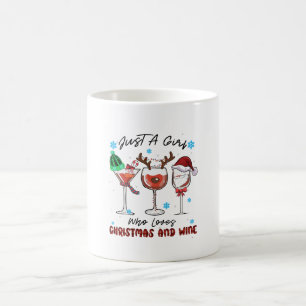 Caneca De Café Xmas Gift Just A Girl Who Loves Christmas And Wine