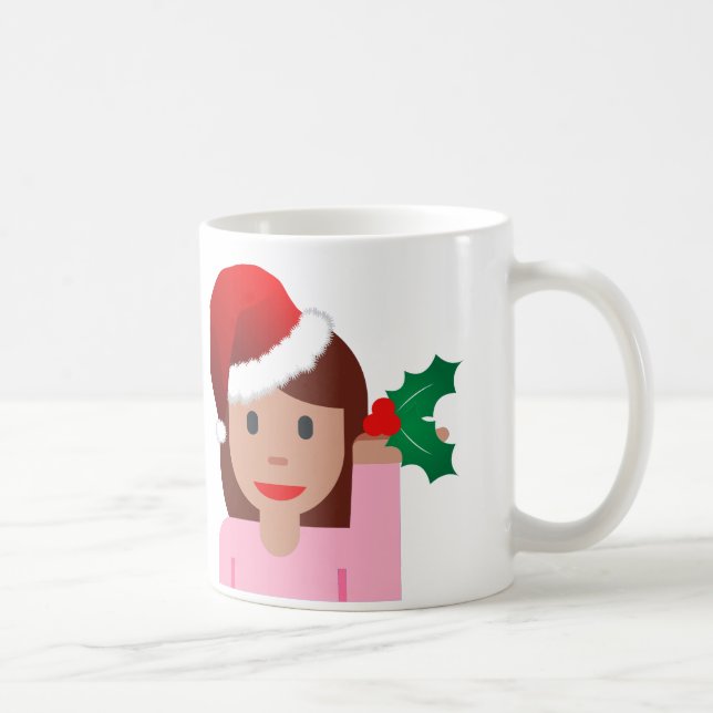 Caneca De Café xmas information girl emoji (Direita)