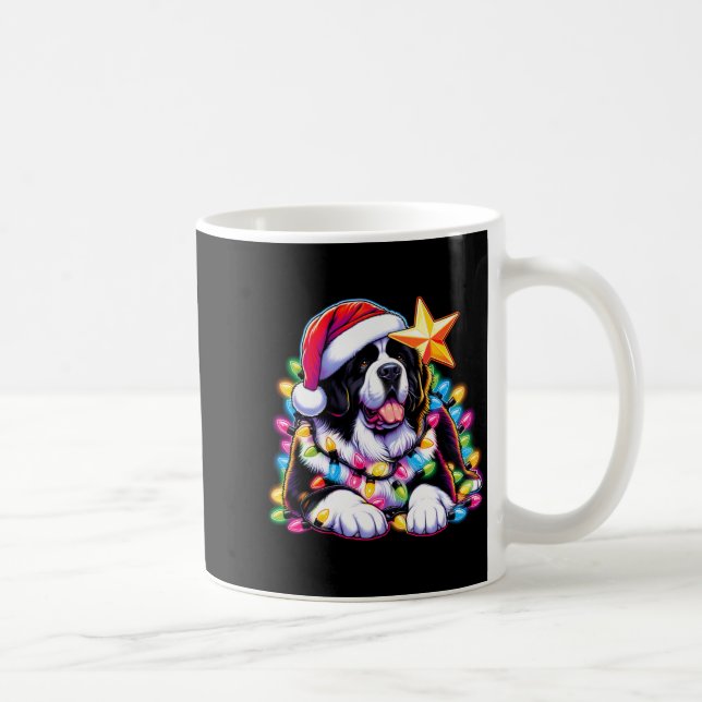 Caneca De Café Xmas Landseer Newfoundland Dog Tangled Christmas L (Direita)