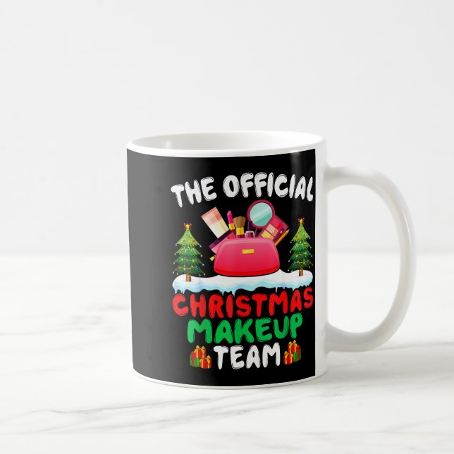 Caneca De Café Xmas Makeup Artist Team - Beautician Cosmetologist (Direita)