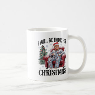Caneca De Café Xmas Pajamas Trump Eu Estarei Em Casa Para Holi De