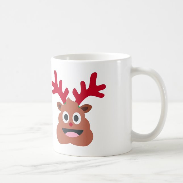 Caneca De Café xmas reindeer poo emoji (Direita)