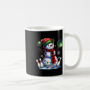 Caneca De Café Xmas Snowman A Jogar Boliches E Pinos Natal