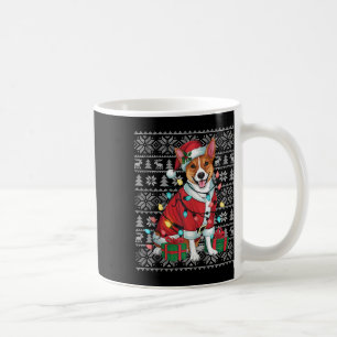 Caneca De Café Xmas Sweater Style Fely Papais noeis Basenji Dog C