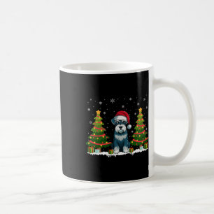 Caneca De Café Xmas Tree Lights Schnauzer Cachorro Papai Noel Nat
