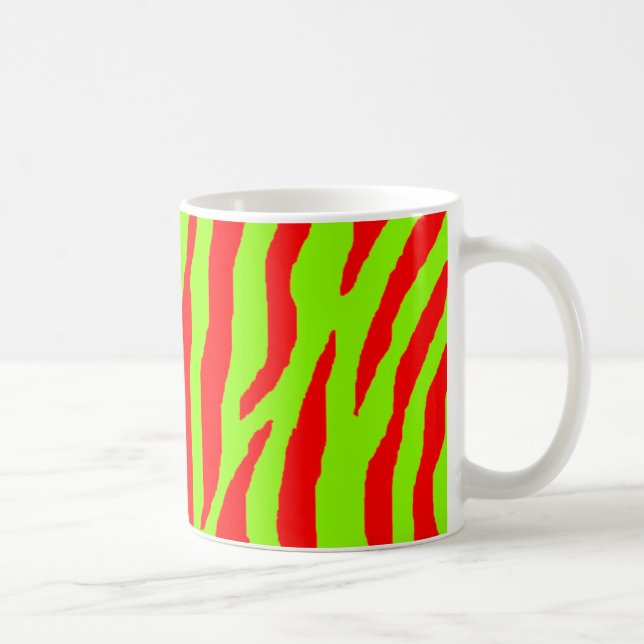 Caneca De Café Xmas Zebra Red & Green (Direita)