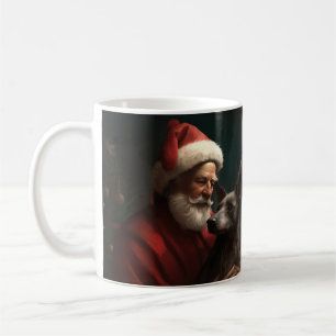 Caneca De Café Xoloitzcuintli com Papai Noel Natal Festivo