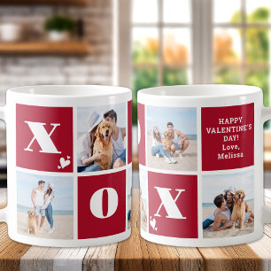 Caneca De Café XOXO Bold Modern 5 Foto Feliz Dia dos Namorados