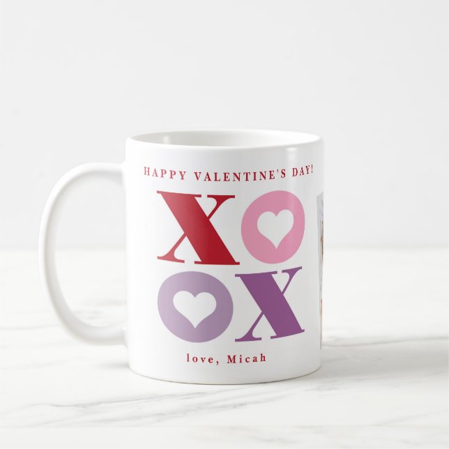 Caneca De Café Xoxo Heart Feliz dia de os namorados Dois Café Fot (Esquerda)