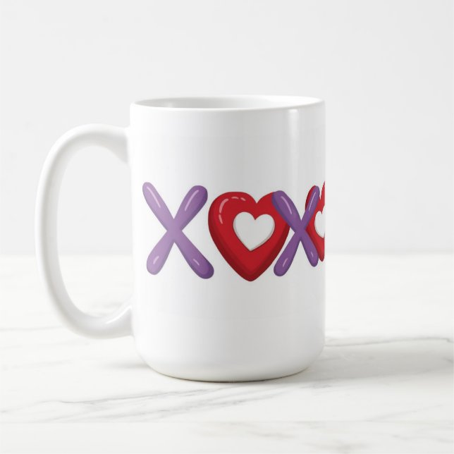 Caneca De Café XOXO Print Mug,Valentines Day  (Esquerda)