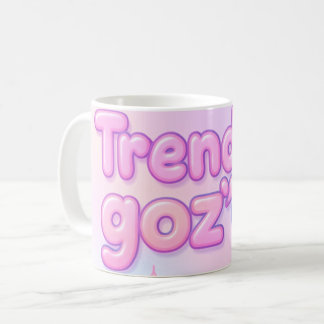 Caneca De Café Y2K Rosa Pastel Letra Bolha 3D na Moda