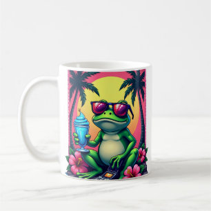 Caneca De Café Y2K Sapo Mal-Humorado Celular Flip Vaporwave Tropi