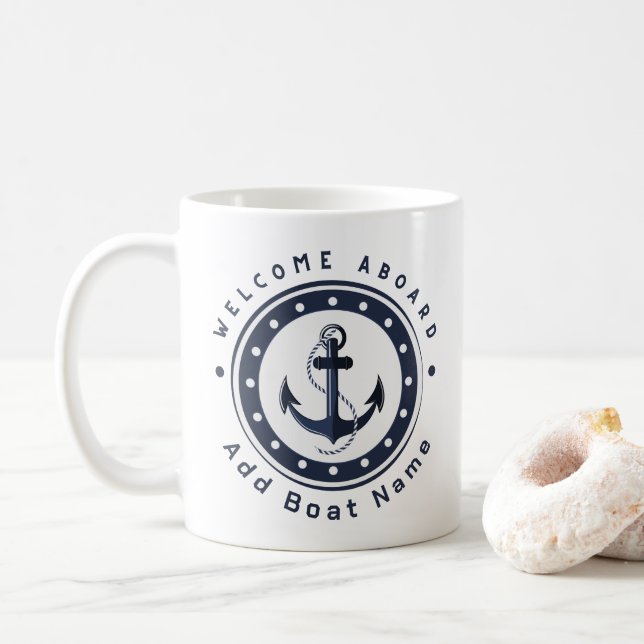 Caneca De Café Yacht club Marinho Náutico (Com Donut)