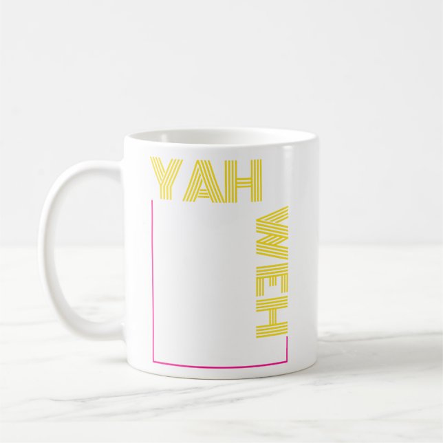 Caneca De Café Yahweh YHWH Original Hebraico Nome para Deus (Esquerda)