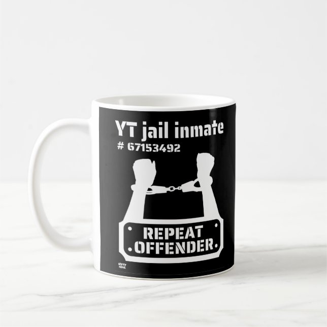 Caneca De Café "YAIL INMATE", preso engraçado (Esquerda)