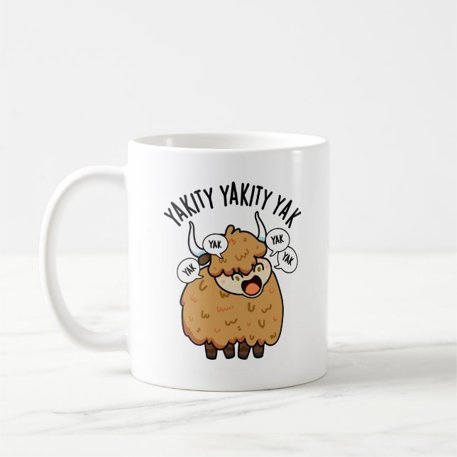 Caneca De Café Yakity Yakity Yak Funny Animal Pun (Esquerda)