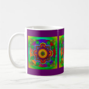 Caneca De Café YANTRA - roda do excelente - violeta verde
