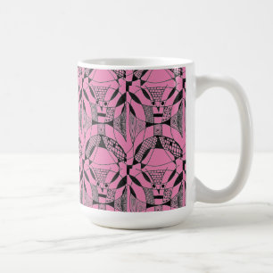 Caneca De Café "Yappy Dog on Pink Til" - Mug de Design Abstrato