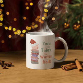 Caneca De Café Yarn and Tales for Winter Hails Christmas