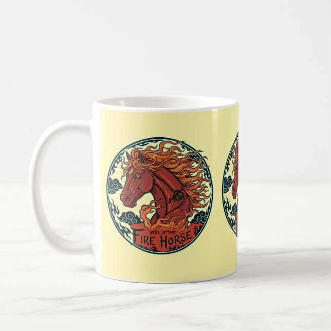 Caneca De Café Year of the Fire Horse Mug Design 2 (Esquerda)