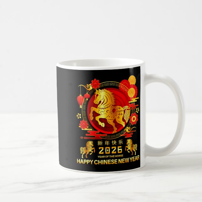 Caneca De Café Year Of The Horse 2026 Lunar Chinese New Year Men  (Direita)