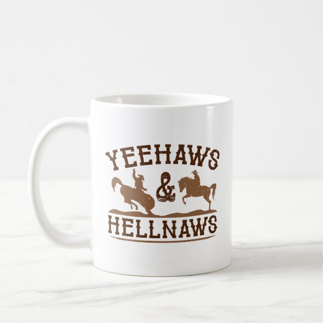 Caneca De Café Yeehaws E Hellnaws (Esquerda)