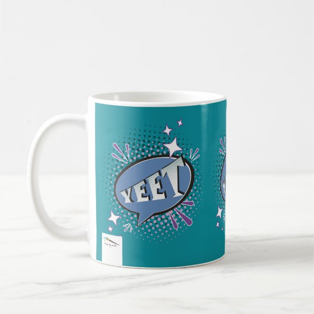 Caneca De Café YEET Comic Speech Bubble Engraçado Lavanda Memória (Esquerda)