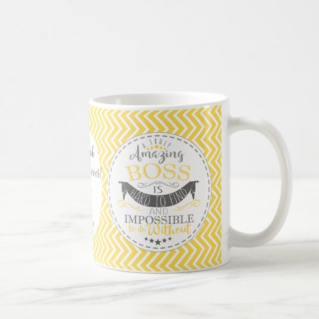 Caneca De Café Yellow Chevron Incrível Boss Mug (Direita)