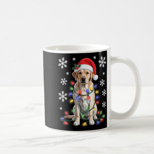 Caneca De Café Yellow Labrador Retriever Christmas Tree Light Paj (Direita)