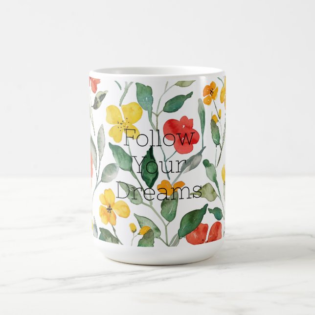 Caneca De Café Yellow Orange Flowers  (Centro)