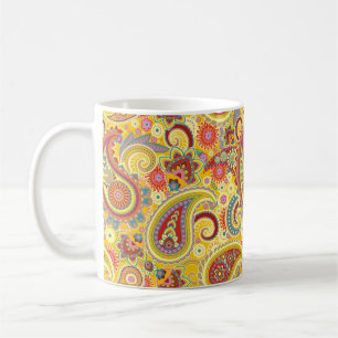 Caneca De Café Yellow Paisley Mug