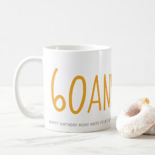 Caneca De Café Yellow Personalizado 60 Sassy 60º presente de aniv