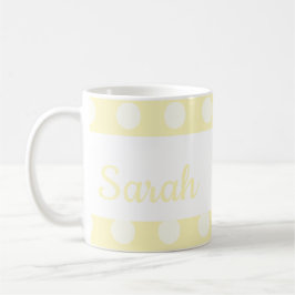 Caneca De Café Yellow Poka Dot