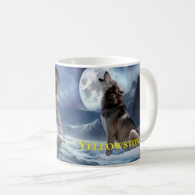Caneca De Café Yellowstone Mug-Wolf (Frente Esquerda)