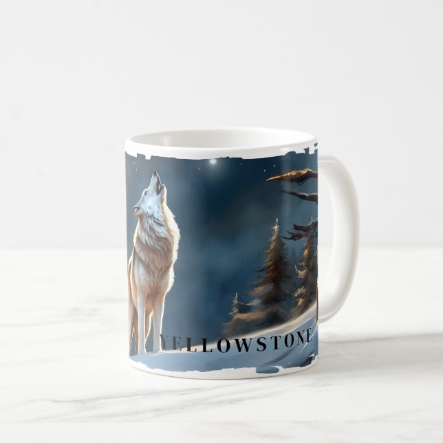 Caneca De Café Yellowstone Wolf Mug (Frente Esquerda)