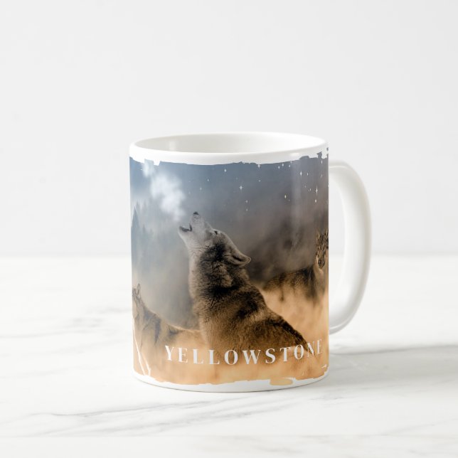 Caneca De Café Yellowstone Wolves Mug (Frente Esquerda)