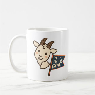 Caneca De Café Yep I'm The GOAT Cute Funny Goat Head Design