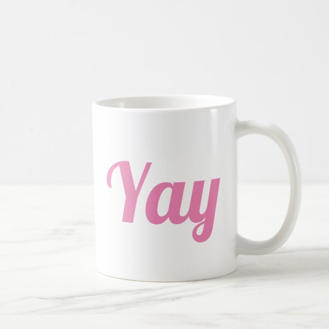 Caneca De Café YHappy Uplifing Modern Positivity Bonito Rosa (Direita)