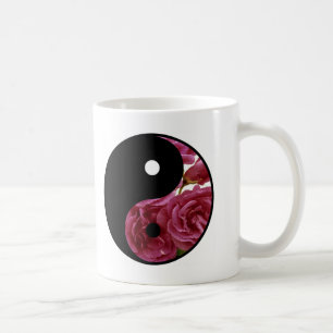 Caneca De Café Yin e Yang florais