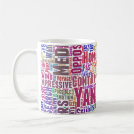 Caneca De Café Yin Yan Nuage de Mots Texte Motif Interconnect