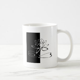 Caneca De Café Yin Yang Black White Lotus Blossom