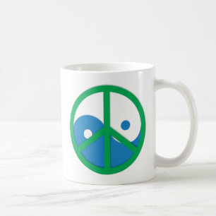 Caneca De Café Yin-Yang com sinal de paz