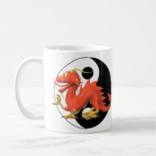Caneca De Café Yin-yang Red Dragon