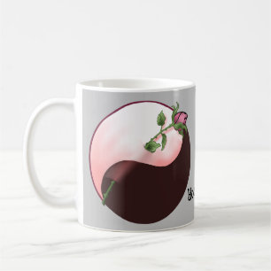 Caneca De Café Yin Yang rosa vermelha Mug